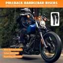 8" Tall Pullback Handlebar Risers 1" Clamping CNC One-Piece Gloss Black Fit for Harley Dyna Sportster M8 Softail Street Bob Low Rider ST Standard FXST FXBB FXBBS FXLRS FXLRST 2018-2024