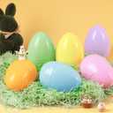 JOYIN 6 Pcs Large Pastel Easter Eggs, 6 Inches Jumbo Plastic Eggs Fillable for Easter Themed Hunt Colorful Basket Stuffers Fillers Filling Treats Party Favor Classroom Prize Supplies