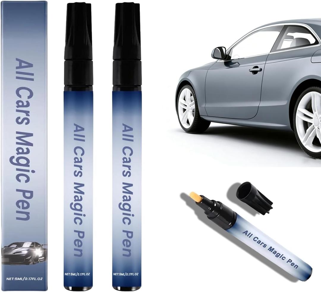 2PCS All Cars Magic Pen for Car Scratches, Quick Paint Scratch Repair Magic Car Scratch Removal Pen Flawless for All Vehicles, Easy Use Weatherproof Lasting Fits All Cars Colors