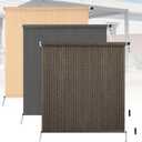Kokorona Outdoor Roller Shades 6' W x 6' L (72" W x 72" H), Cordless Patio Shades Roll Up Outdoor, 90% UV Protection Outside Sun Shade Roller Blinds Cloth for Porch Pergola Balcony Windows, Mocha
