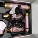 5 in 1 Blow Dryer Brush Set, Upgrade Hair Dryer & Blow Dryer Brush & Air Curling Wrap & Paddle Brush, Detachable Hot Air Brush Styling Tools, High Speed Travel Hair Volumizer Straightener Curler Pink