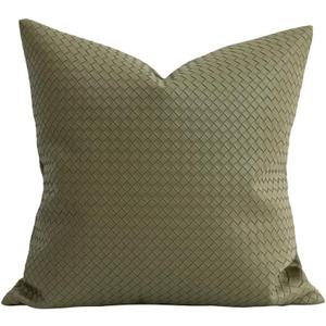 Couch throw pillow cover 18*18 Inch Spring indoor outdoor sage green double-sided faux leather pillow cover for sofa living room bedroom home deco modern design room deco boho deco throw pillow cover