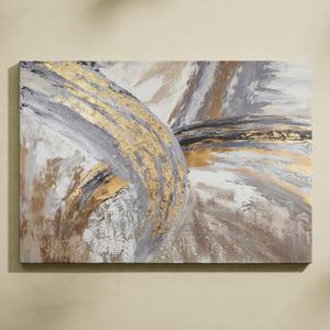 FLTABI Abstract Wall Art with Gold Foil Grey Gold Textured Canvas Pictures Abstract Painting Gold Line Artwork for Living Room Bedroom Kitchen Decor Ready to Hang 16''Hx24''W / 40x60cm FLTABI Abstract Wall Art with Gold Foil Grey Gold Textured Canvas Pictures Abstract Painting Gold Line Artwork for Living Room Bedroom Kitchen Decor Ready to Hang 16''Hx24''W / 40x60cm