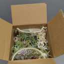 Fake Flowers in Vase,6Pcs Muticolor Daisy Flowers Artificial Arrangements with Metal Flower Vase Faux Flowers Wildflower Daisy Party Birthday Wedding Centerpiece Table Decorations Home Hecor