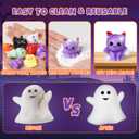60PCS Halloween Squishy Toys for Kids, Halloween Party Favor for Kids, Halloween Classies Character Squishy Toys, Mochi Toys for Trick or Treat, Classroom Rewards, Goodie Bags