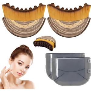 Stainless Steel Gua Sha Tool & Lymphatic Drainage Face Brush Set, Facial Massage Kit for Jawline Sculpting Puffiness Lifting Relaxation, Contour Face Brush with Storage