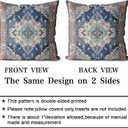 Snycler Boho Throw Pillow Covers 18x18 inch Set of 2 Boho Rug Carpet Double Sided Pattern Cotton Soft Pillow Case Cushion Cover Pillowcase for Couch Sofa Bed Decorative (Blue)