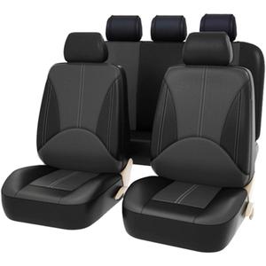 Garvee Car Seat Covers Full Set - Universal Fit Breathable Auto Seat Protectors with Headrest Covers, Airbag Compatible, Washable & Easy Install for Cars, SUVs, Vans - K