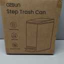 Cesun Small Bathroom Trash Can with Lid Soft Close, Step Pedal, 6 Liter / 1.6 Gallon Stainless Steel Garbage Can with Removable Inner Bucket, Anti-Fingerprint Finish (Creamy White)