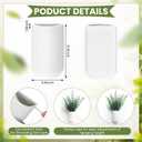 2 Pcs 5.9 Inch White Ceramic Wall Planter Modern Home Hanging Vase for Living Room Bedroom Bathroom Minimalist Indoor Ceramic Hanging Flower Vase for Dried Flowers Faux Greenery Plants
