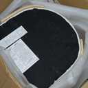 Armen Living Shelly Modern Counter Height Swivel Bar Stool in Patterned Oak Finish with White Faux Leather Upholstered Seat