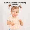 3-Pack Waterproof Baby Bibs for Eating - Lightweight Toddler Feeding Bibs with Large Food Catcher, Mess Proof, Food-Grade Baby Eating Essentials, Easy to Put On & Clean (Bloom)