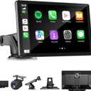 9" Wireless Apple Carplay Screen for Car with 4K Dash Cam, Portable Apple Carplay & Android Auto with 1080p Backup Camera DVR, Voice Control/GPS Navigation/Mirror Link/BT