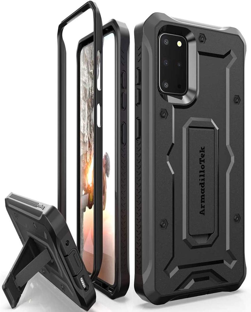 ArmadilloTek Vanguard Case Designed for Samsung Galaxy S20+Plus (2020 Release) Military Grade Full-Body Rugged with Built-in Kickstand - Black ArmadilloTek Vanguard Case Designed for Samsung Galaxy S20+Plus (2020 Release) Military Grade Full-Body Rugged with Built-in Kickstand - Black
