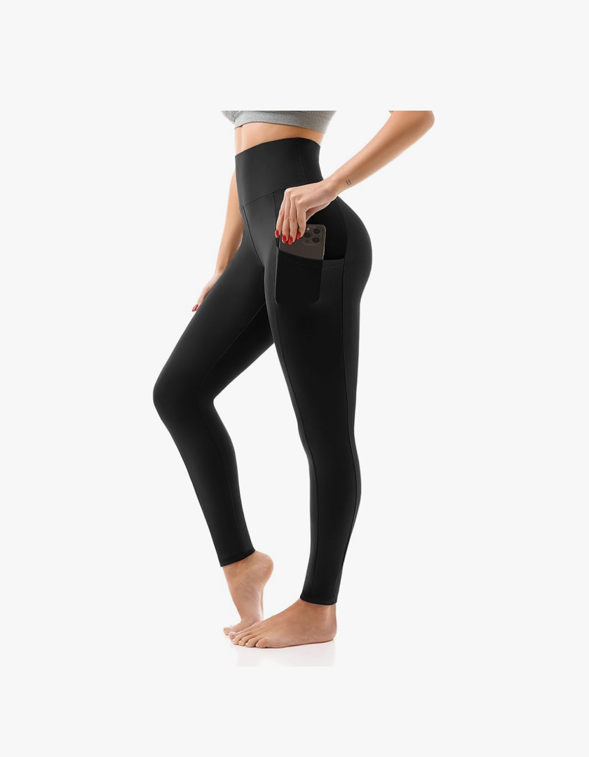 SINOPHANT High Waisted Leggings with Pockets Women, Full Length Capri Buttery Soft Stretchy Yoga Pants S