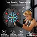 Music Punching Machine for Kids Adults,Bluetooth Wall Mounted Boxing Trainer with Gloves,Rhythm Lights,2 Player Battle Mode,Reaction Training Pad,Home Gym Sport Toys Gifts for Boys Girls Teens 3-12+, Medium