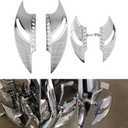 Motorcycle Floorboards CNC Tomahawk Footboards Footpegs Fit for Harley Touring Electra Glide Street Glide Road Glide Softail Dyna (F+R Floorboards Set (Chrome))
