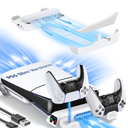 Tokluck PS5 Slim/Pro Horizontal Cooling Stand for Disc & Digital, Dual Controller Charger with 3Level Cooling Fan, PS5 Stand for Pro & Slim Console (NOT Fit 2020 Regular Version)