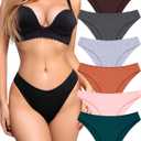 UNDER THE SEA Cotton Underwear for Women 6 Pack Sexy Bikini High Cut Breathbale Cheeky Panties Underwear Womens Lingerie (M)