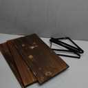 BAMEOS Floating Shelves Rustic Wood Wall Shelf, Small Bookshelf for Living Room, Office, Bedroom, with Metal Bracket
