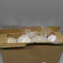 Lanpn 12 Pcs 4" Large Christmas Balls Ornaments, Outdoor Xmas Tree Hanging Decorations, Shatterproof Christmas Ball Ornament Set for Home Winter Holiday, Assorted Relief Pattern, White & Gold