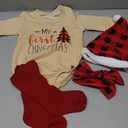 Cute Christmas Outfits Oversized Sweater Romper with Socks, Hats, and Headband (0-3 Months, My First Christmas Tree)