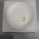 COLLECTIVE HOME - Ceramic Jewelry Tray, Decorative Trinket Dish for Rings Earrings Necklaces Bracelet Watch Keys, Birthday Mother's Day Christmas Gift for Women, 4.75", White Surface (A)