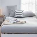 LIFETOWN 100% Jersey Knit Cotton Sheet, Extra Deep Pocket Sheet, 1 Fitted Sheet with 2 Pillowcases, Wrinkle-Free Ultra Soft (Heathered Light Grey, King)