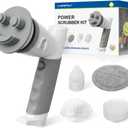 LANMU Electric Scrubber Sponge Wand Compatible with Scrub Daddy/ Mommy Sponges, Cordless Power Spin Brush with Comfortable Handle, 5 Replaceable Heads for Cleaning Oven, Stove, Sink, Shower, Bathtub