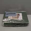 MIULEE Olive Green Linen Curtains 100 Inch Length 2 Panels for Bedroom Living Room, Soft Thick Linen Textured Window Drapes Semi Sheer Light Filtering Back Tab Rod Pocket Burlap Look Decor