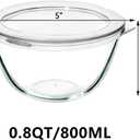4-Piece Glass Bowls with Lids, Oven Dishwasher Safe Serving Bowls Serving, Clear Glass Serving Bowls for Salad, Pasta, Soup, Cereal-27 oz Capacity