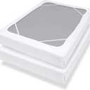 Box Spring Cover King Size with Smooth and Elastic Woven Material, Alternates for Bed Skirt, Wrinkle & Fading Resistant, Washable, Dustproof, White, 2 Pack