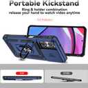 for Moto G Power 5G 2025 Case,with Camera Lens Cover HD Screen Protector,[Military Grade] Car Mount Kickstand Shockproof Protective Case for Motorola G Power 5G 2025, Blue