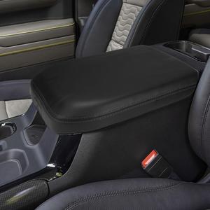 LEXLEY Center Console Pad Armrest Box Cover Leather Protector Covers For 2024 2025 Chevy Silverado&GMC Sierra 2500HD 3500HD,2024 2025 Silverado&Sierra 1500,Bucket Seats Only,Black Stitches