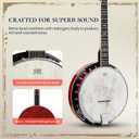 AKLOT 5-String Banjo Deluxe Set: 38-Inch Full-Size Banjo With Remo Head and Detachable Resonator, Open-Back or Closed-Back Playing, With Pickup, Tuner, Bag, Strap, Pick, Bridge, for All Adult Levels