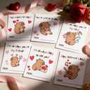 4 x Cute Capybara Valentine's Day Cards, 24 Pack with 6 Designs, 3.5x5 inch, Kids Classroom Exchange Cards with Hearts