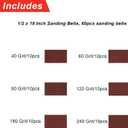 Sanding Belts Fits for Astro Pneumatic Tool Pulley Assembly, 1/2" x 18" Belt Sander Sanding Belts for Belt Sander Knife Sharpening Woodworking Metal Polishing-60 PCS
