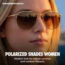 grinderPUNCH Womens Square Aviator Sunglasses Polarized UV400 Gradient Lens Lightweight Fashion Driving Outdoor
