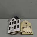 Retisee 1 Set Christmas Gingerbread House Decorations Foldable Christmas Gingerbread House with LED Light and 2 Pcs Tree Xmas Village Home Cabinet Decor Gift for Party(Neutral Houses,Black,White)