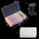 VTG Bead Organizer Box, Diamond Painting Drill Storage Containers, 32 Slots Diamond Art Storage Boxes Kits for Adults.Embroidery Beads Storage Box with Label. (32 square bottles)