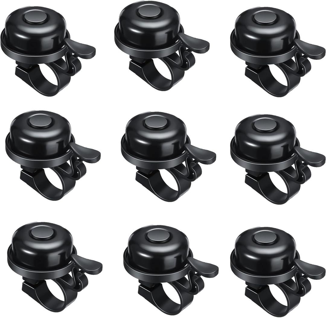 Bike Bells Bulk Aluminum Loud Crisp Bicycle Bell Clear Sound Mountain Bike Accessories Easy Installation for Boys Girls Adults Kids, Black