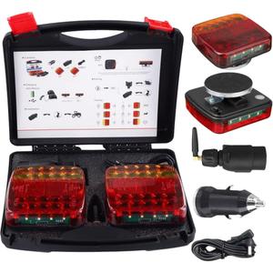 Wireless Trailer Lights,2025 New LED Magnetic Towing Tail Light Wireless LED Trailer Light Kit,Rechargeable Towing Light Kit with Powerful Suction Base for Trucks, Boat, RV, Vehicle