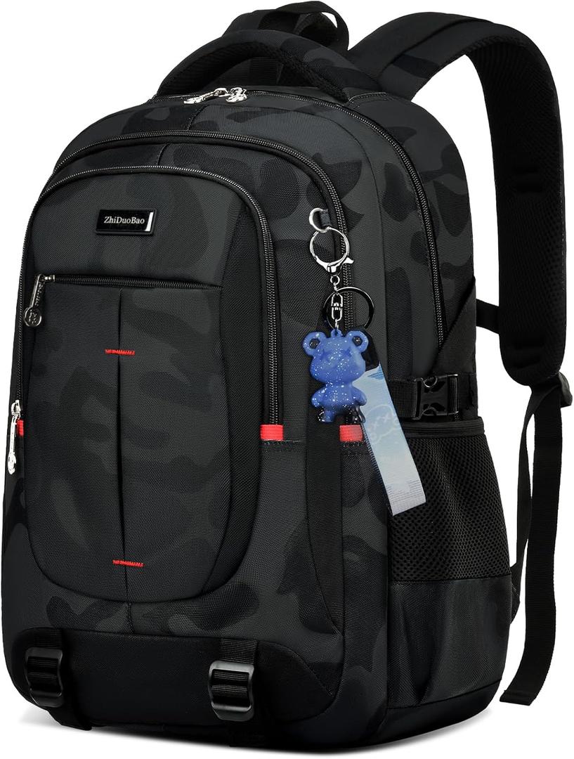 schoolbags for Middle school and high school studenthigh-capacity camo bookbags for Teens boysWater Resistant Anti Theft Travel backpack with Computer compartment Fits 15.6 Inch Laptop (Medium (18.5*12.9*9 inches))