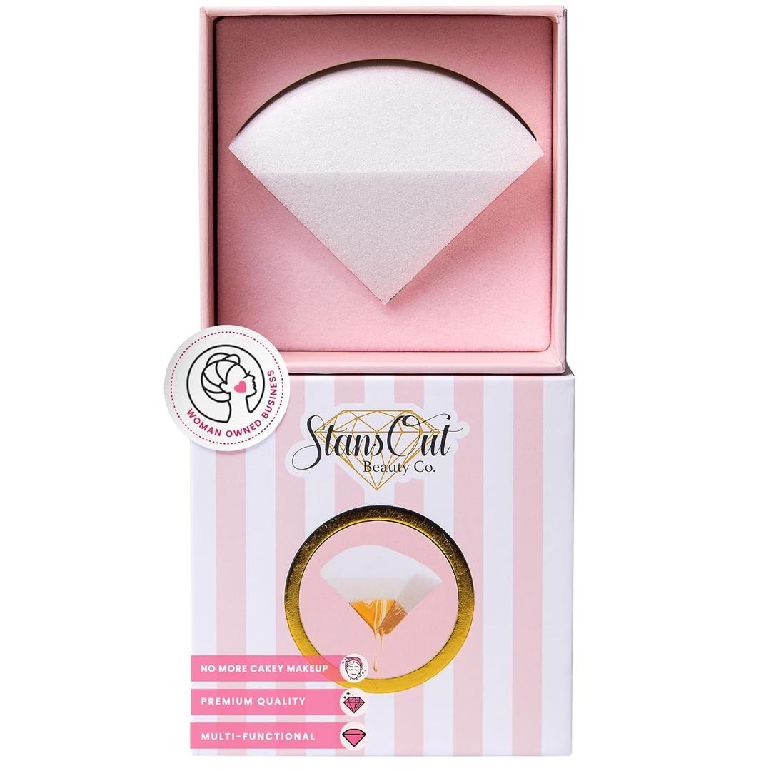 StansOut Makeup Blending Sponge, Memory Foam Blender for Liquid, Cream & Powder Foundations, No Water Needed, Airbrush Finish, Flawless Application