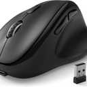 Bluetooth Wireless Mouse Ergonomic Vertical for Laptop Computer Macbook iPad Tablet Rechargeable Silent Click USB Carpal Tunnel Right Hand Compatible with Windows iOS Mac OS Android Black