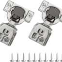 1-1/4 Inch Overlay Soft Close Cabinet Hinges, 2 Pack Slow Soft Close Hinges for Kitchen Cabinets Satin Nickel Hidden Self Closing Kitchen Cabinet Hinges for Cupboard