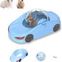 3-in-1 Hamster Car Toy, Silent Dwarf Hamster Running Ball and Exercise Wheel 4.8 Inches, Small Pet Activity Center (Blue)