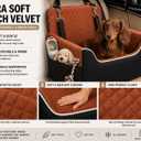 ALL GOOD PET SUPPLIES Dog Car Seat for Small/Medium Dogs Under 35lbs, Soft Booster Car Seat with Detachable Washable Cover and Cushion, Puppy Dog Car Bed, Black/Brown