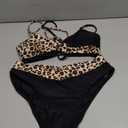 Women's High Cut Bikini Sets Twist Front Sexy Bikini Criss Cross Back Two Piece Swimsuit Bathing Suits, M