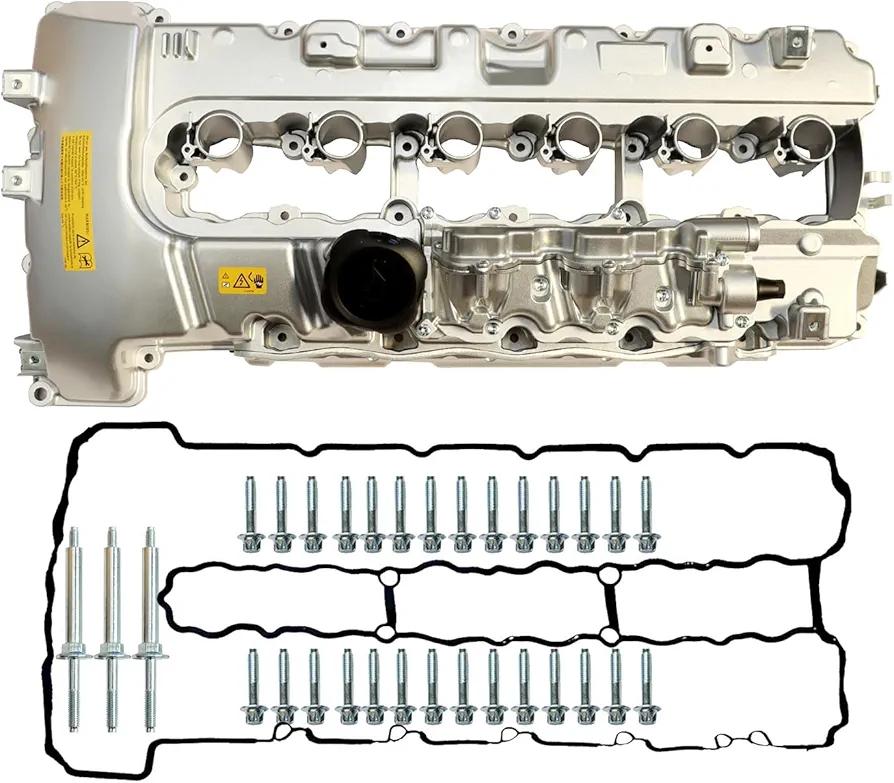 Aluminum Engine Valve Cover Kit Compatible with N54 Z4 X6 135i 335i 335is 335xi 535i 535xi 740Li 740i 3.0L 2007-2016 264-936 7565284 11127565284 11127565286